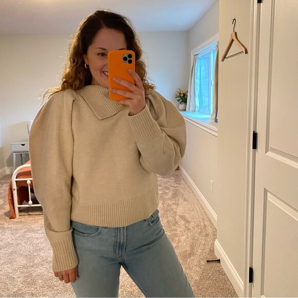 Ulla Johnson Cream Neutral Merino Wool Sweater Medium - Picture 6 of 16